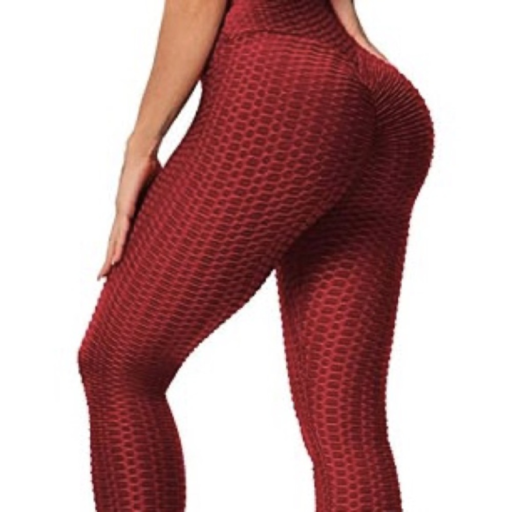 dark red tiktok leggings